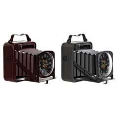 Galda pulkstenis DKD Home Decor Bordo Fotokamera Sarkans Tumši pelēks Dzelzs Vintage (19 x 15 x 20 cm) (2 gb.) cena un informācija | Pulksteņi | 220.lv