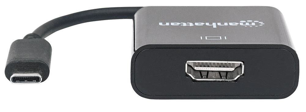 Adapteris Manhattan AV USB-C 3.1 į HDMI M/F 1080P/4K, melns цена и информация | Adapteri un USB centrmezgli | 220.lv