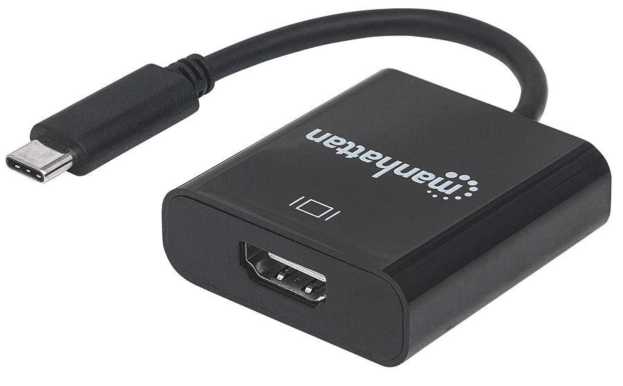 Adapteris Manhattan AV USB-C 3.1 į HDMI M/F 1080P/4K, melns цена и информация | Adapteri un USB centrmezgli | 220.lv