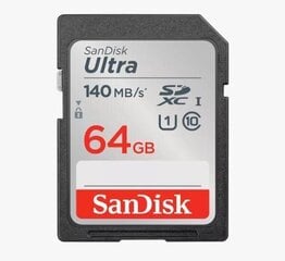 Atmiņas karte Sandisk Ultra SDXC 64GB цена и информация | Карты памяти для фотоаппаратов | 220.lv