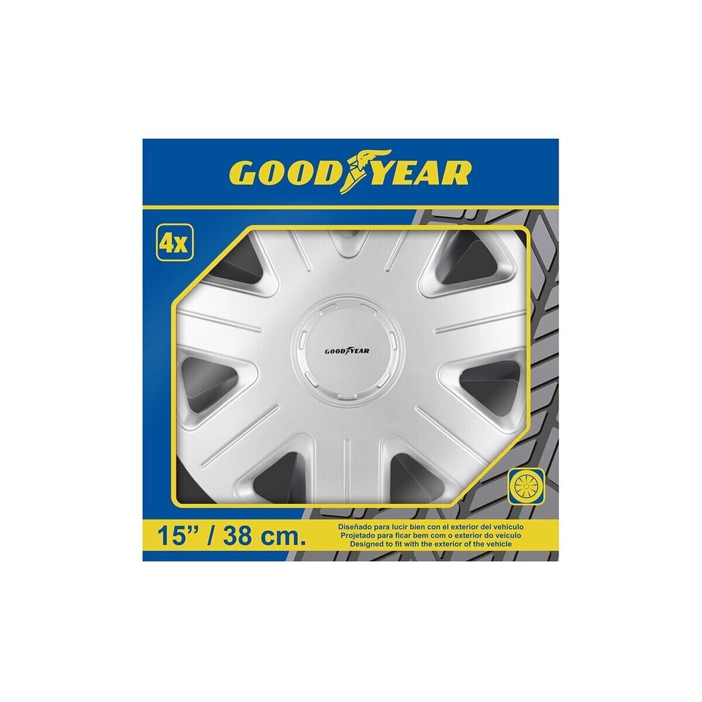 Mototransporta pārsegs Goodyear SEPANG Sudrabs 15" cena un informācija | Dekoratīvie diski | 220.lv