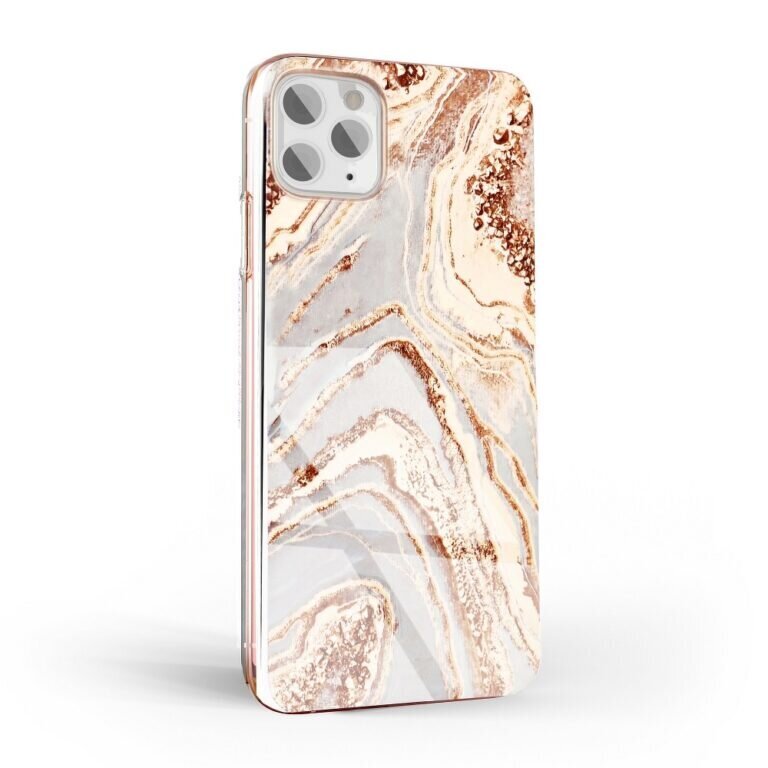 Forcell MARBLE аpvalks priekš iPhone 12 Pro Max (6,7″) – Golden цена и информация | Telefonu vāciņi, maciņi | 220.lv