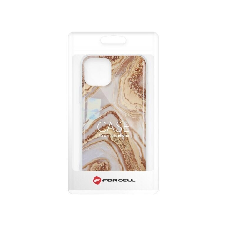 Forcell MARBLE аpvalks priekš iPhone 12 Pro Max (6,7″) – Golden cena un informācija | Telefonu vāciņi, maciņi | 220.lv