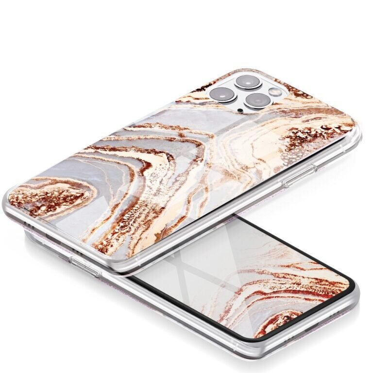Forcell MARBLE аpvalks priekš iPhone 12 Pro Max (6,7″) – Golden cena un informācija | Telefonu vāciņi, maciņi | 220.lv