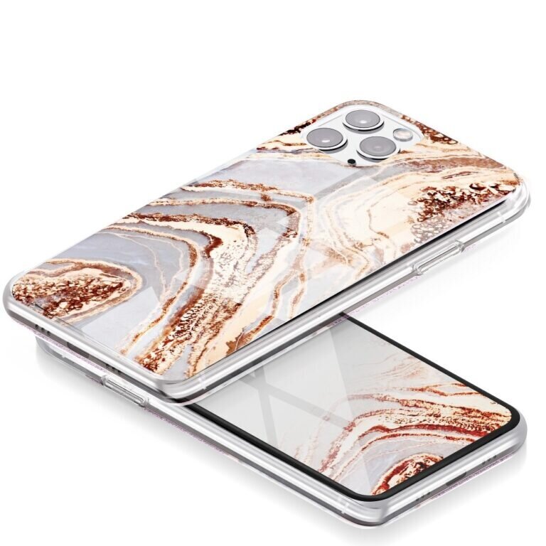 Forcell MARBLE аpvalks priekš iPhone 12 Pro Max (6,7″) – Golden цена и информация | Telefonu vāciņi, maciņi | 220.lv