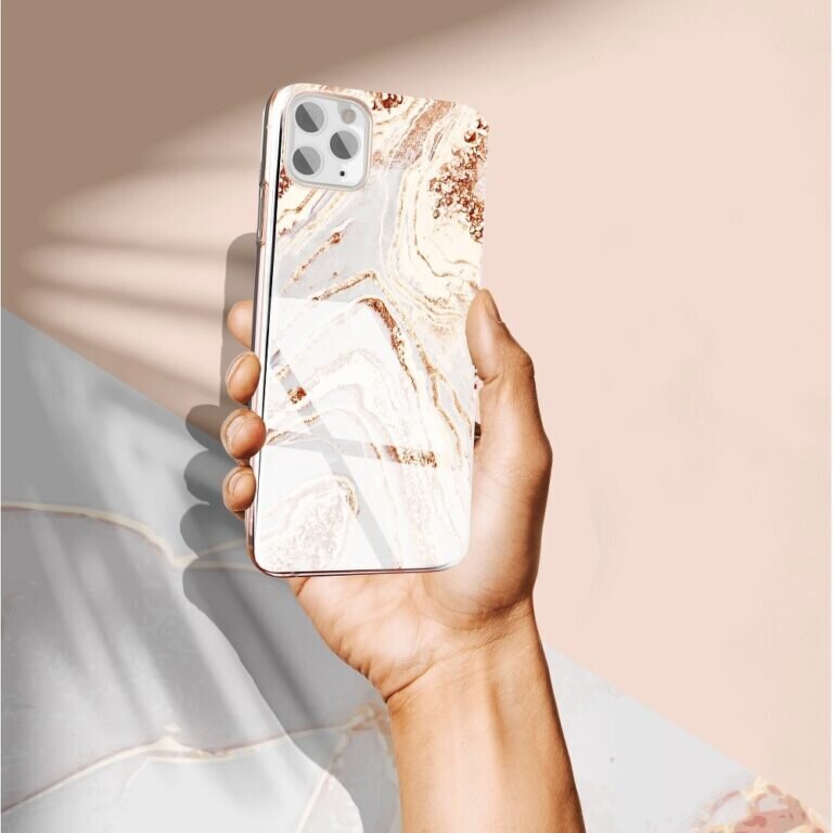 Forcell MARBLE аpvalks priekš iPhone 12 Pro Max (6,7″) – Golden цена и информация | Telefonu vāciņi, maciņi | 220.lv