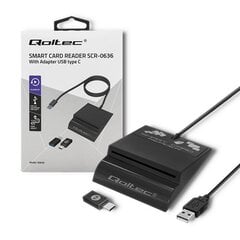 Интеллектуальный считыватель смарт-карт Qoltec, USB тип C цена и информация | Smart устройства и аксессуары | 220.lv