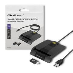 Qoltec Inteliģentais viedkaršu lasītājs, USB tips C cena un informācija | Qoltec Fotokameras un piederumi | 220.lv