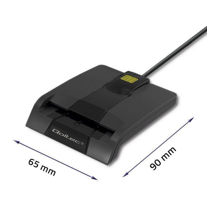 Qoltec Inteliģentais viedkaršu lasītājs, USB tips C cena un informācija | Smart ierīces un piederumi | 220.lv