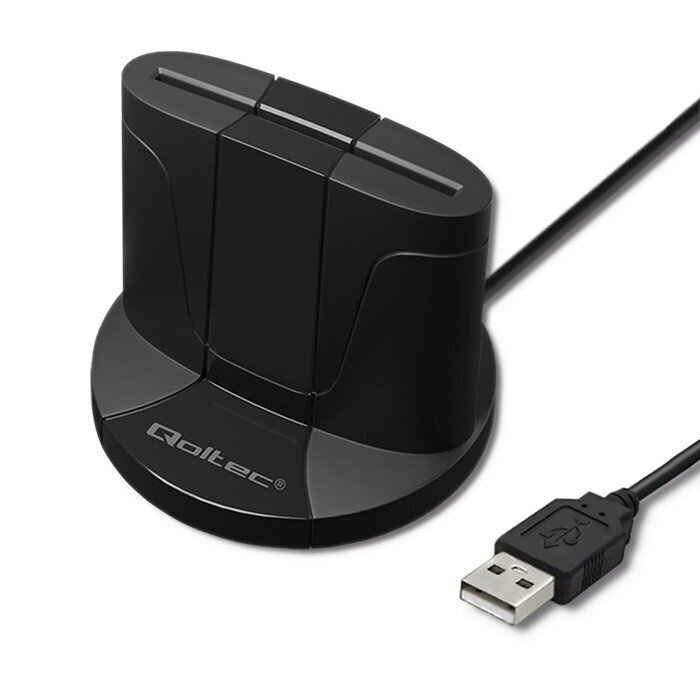 Qoltec Inteliģentais ID mikroshēmu karšu lasītājs SCR 0632, USB cena un informācija | Smart ierīces un piederumi | 220.lv