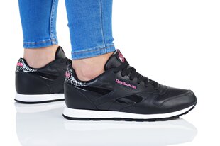 Sporta apavi meitenēm Reebok CL Leather Girl Squad, melni cena un informācija | Sporta apavi bērniem | 220.lv