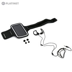 Platinet PM1070B 2in1 IN-Ear Sporta Stereo Austiņas ar Mik & Klipsi + Maks-Aproce Telefonam (5" Max) Melna cena un informācija | Telefonu vāciņi, maciņi | 220.lv