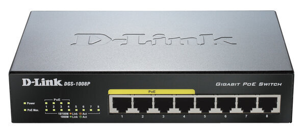 Switch D-Link 8x10 / 100 / 1000Mbps RJ45, 4xPoE, 52W cena un informācija | Komutatori (Switch) | 220.lv