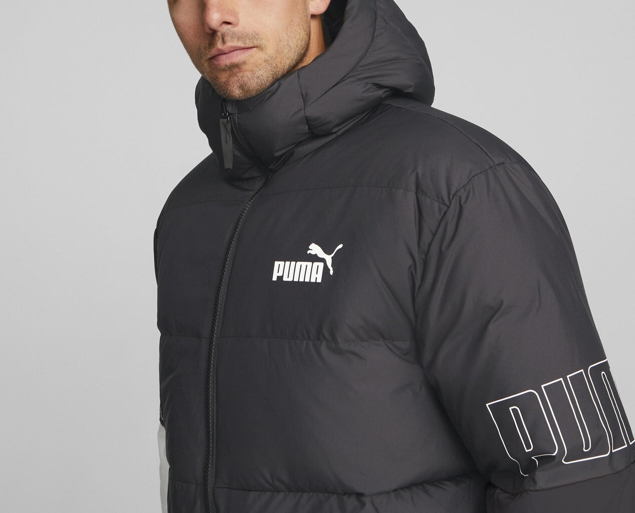 Puma Jaka Power Hooded Down Puff Black 849335 01 849335 01/L cena un informācija | Vīriešu virsjakas | 220.lv