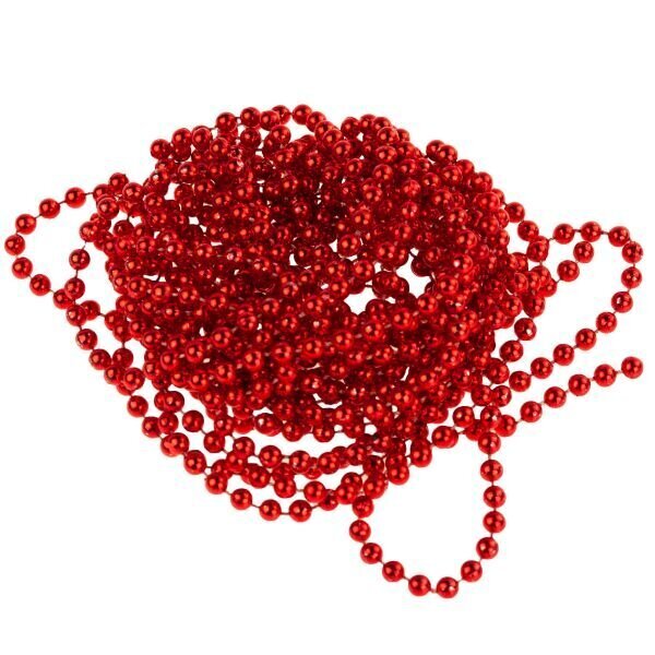 Ziemassvētku pērlīšu virtene, sarkana, 5M цена и информация | Eglīšu rotājumi | 220.lv