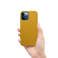 Кожаный чехол для iPhone 12/12 Pro (6,1”), жёлтый цена и информация | Чехлы для телефонов | 220.lv