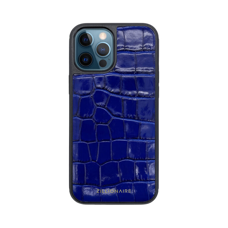 ZILLIONAIRE iPhone 12/12 Pro (6,1”) Croco ādas apvalks – Zils цена и информация | Telefonu vāciņi, maciņi | 220.lv