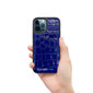 ZILLIONAIRE iPhone 12/12 Pro (6,1”) Croco ādas apvalks – Zils цена и информация | Telefonu vāciņi, maciņi | 220.lv