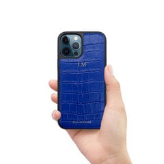 ZILLIONAIRE iPhone 12/12 Pro (6,1”) Croco Matte ādas apvalks – Zils cena un informācija | Telefonu vāciņi, maciņi | 220.lv