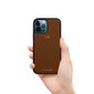 ZILLIONAIRE iPhone 12/12 Pro (6,1”) Pebbled ādas apvalks – Brūns cena un informācija | Telefonu vāciņi, maciņi | 220.lv