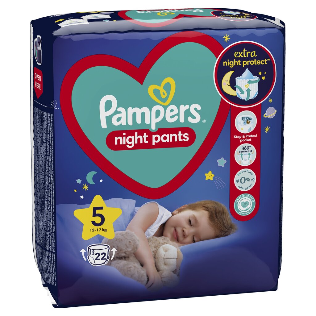 Autiņbiksītes - biksītes Pampers Night Pants Monthly Pack, 5. izmērs, 12-17 kg, 88 gab. цена и информация | Autiņbiksītes | 220.lv