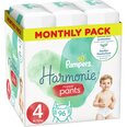 Pampers Harmonie Uzvelkamās Autiņbiksītes, Izmērs 4, 96 Autiņbiksītes, 9-15kg