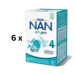 Piena maisījums NAN OPTIPRO 4, no 2 gadiem, 650g, 6 gab. iepakojums цена и информация | Детские смеси с 6 месяцев | 220.lv