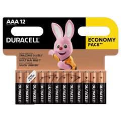 Baterijas DURACELL AAA, LR03, 12 gab. cena un informācija | Baterijas | 220.lv