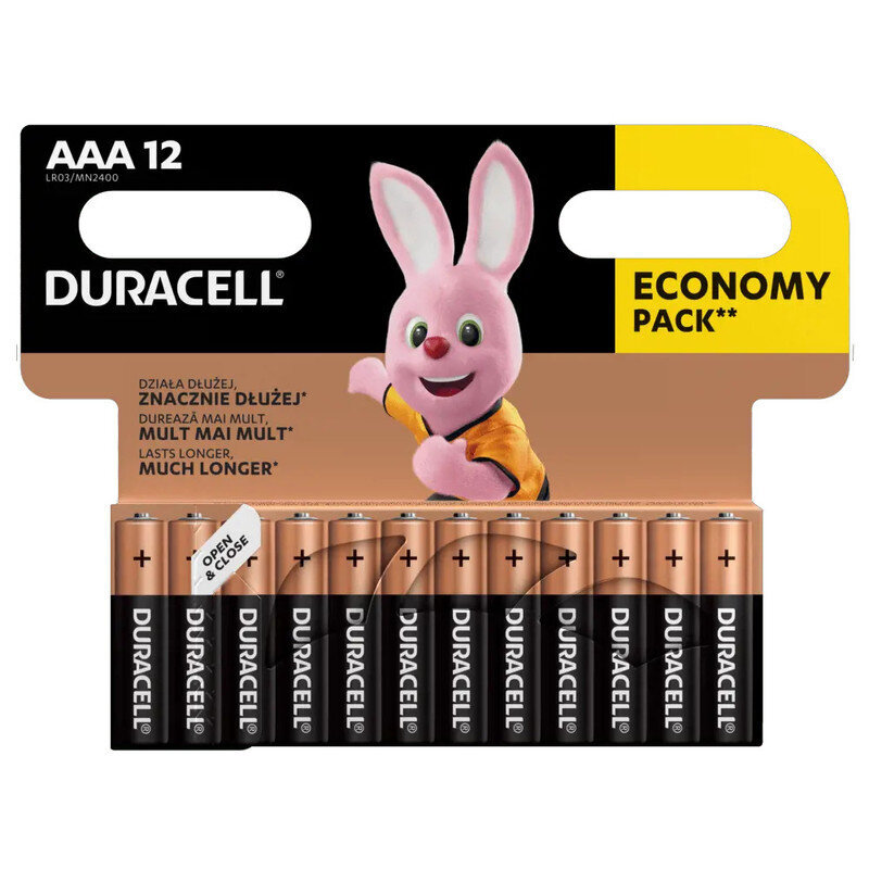 Baterijas DURACELL AAA, LR03, 12 gab. cena un informācija | Baterijas | 220.lv