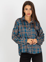 темно-синяя рубашка с длинным рукавом в шотландскую клетку цена и информация | Женские блузки, рубашки | 220.lv