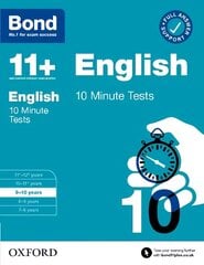 Bond 11plus: Bond 11plus 10 Minute Tests English 9-10 years 1 цена и информация | Книги для подростков  | 220.lv