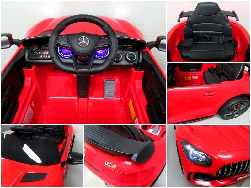 Elektromobilis MERCEDES GTR, ar tālvadības pulti, sarkans cena un informācija | Bērnu elektroauto | 220.lv