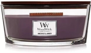 WoodWick aromātiskā svece Amethyst & Amber 453,6 g cena un informācija | Sveces un svečturi | 220.lv