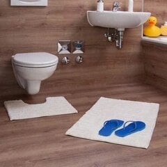 Vannas istabas paklājiņu komplekts Soft, krēmkrāsas cena un informācija | Vannas istabas aksesuāri | 220.lv