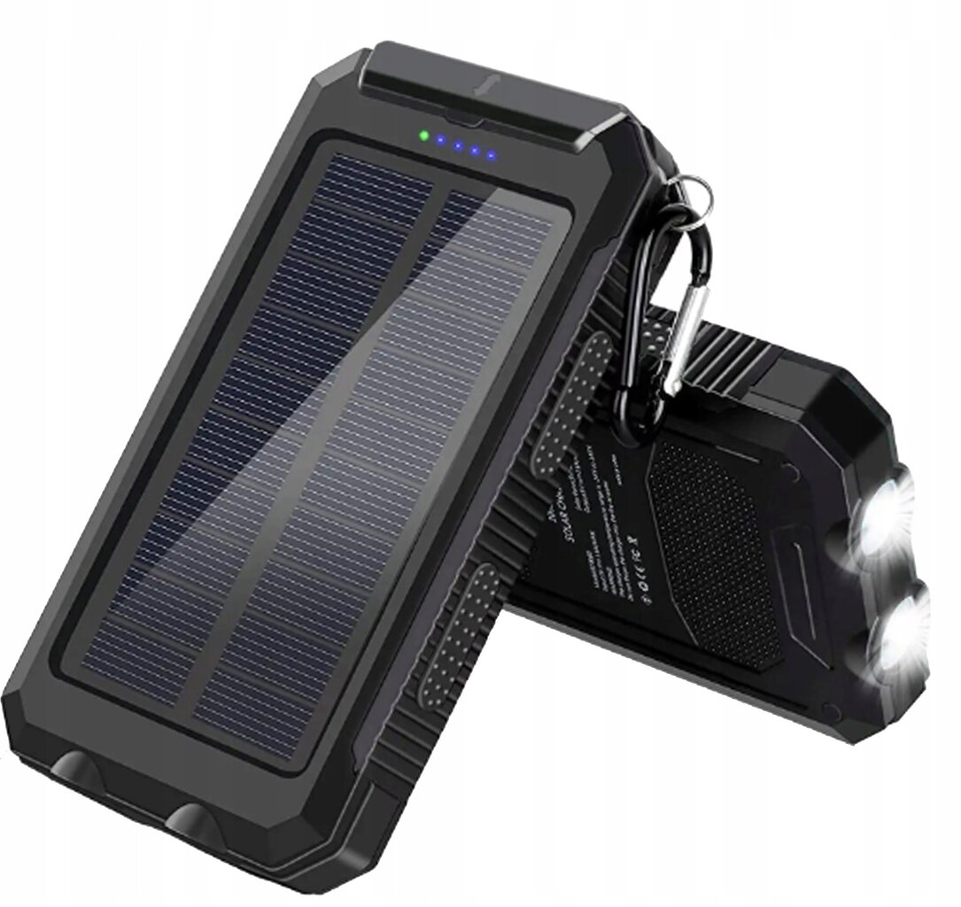 JAUNĀKAIS SOLAR POWERBANK 20000mAh 2xUSB lukturītis cena un informācija | Lādētāji-akumulatori (Power bank) | 220.lv