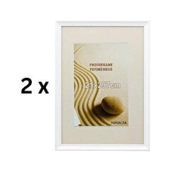 Foto rāmis, koka, A4, 21x29,7 cm, balts, iepakojumā 2 gab. cena un informācija | Foto rāmji, foto albumi | 220.lv