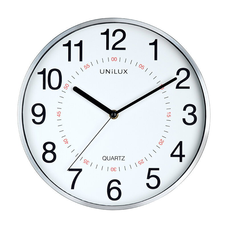 Sienas pulkstenis UNILUX ARIA, diametrs 28,5cm, metāla pelēks sp. cena un informācija | Pulksteņi | 220.lv