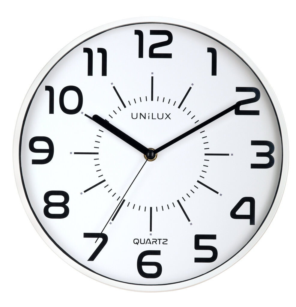 Sienas pulkstenis UNILUX POP, diametrs 28cm, balts sp. cena un informācija | Pulksteņi | 220.lv