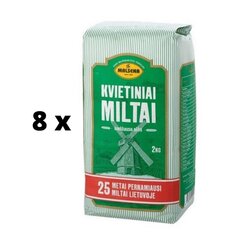 Мука Malsena пшеничная, высший сорт, 550D, 2 кг x 8 шт. упаковка цена и информация | Мука | 220.lv