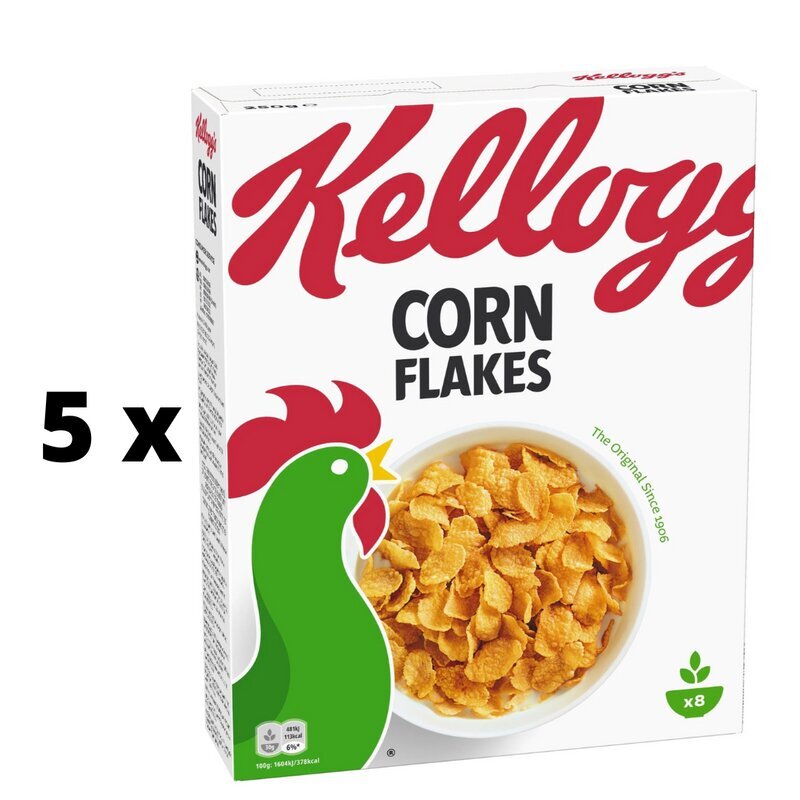 Pārslas KELLOGG'S Kukurūzas pārslas 250g x 5 gab. iepakojums cena un informācija | Brokastu pārslas | 220.lv