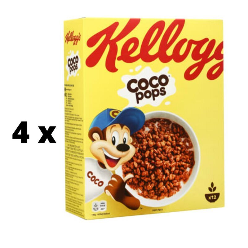 Pārslas KELLOGG'S Coco Pops 375g x 4 gab. iepakojums цена и информация | Brokastu pārslas | 220.lv