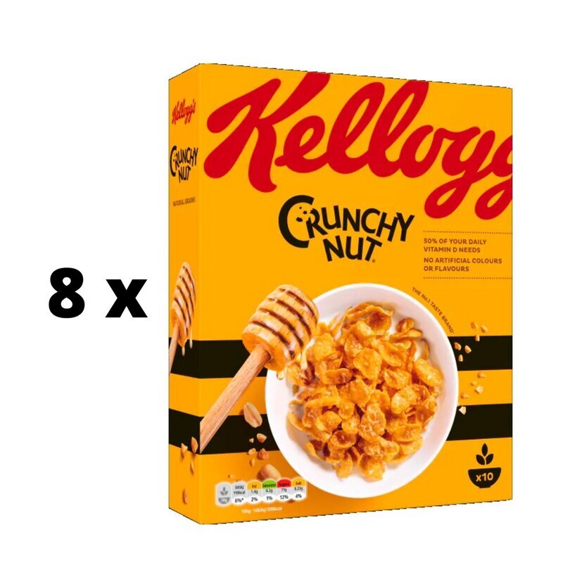 Pārslas KELLOGG'S Crunchy Nut, 375g x 8 gab. iepakojums cena un informācija | Brokastu pārslas | 220.lv