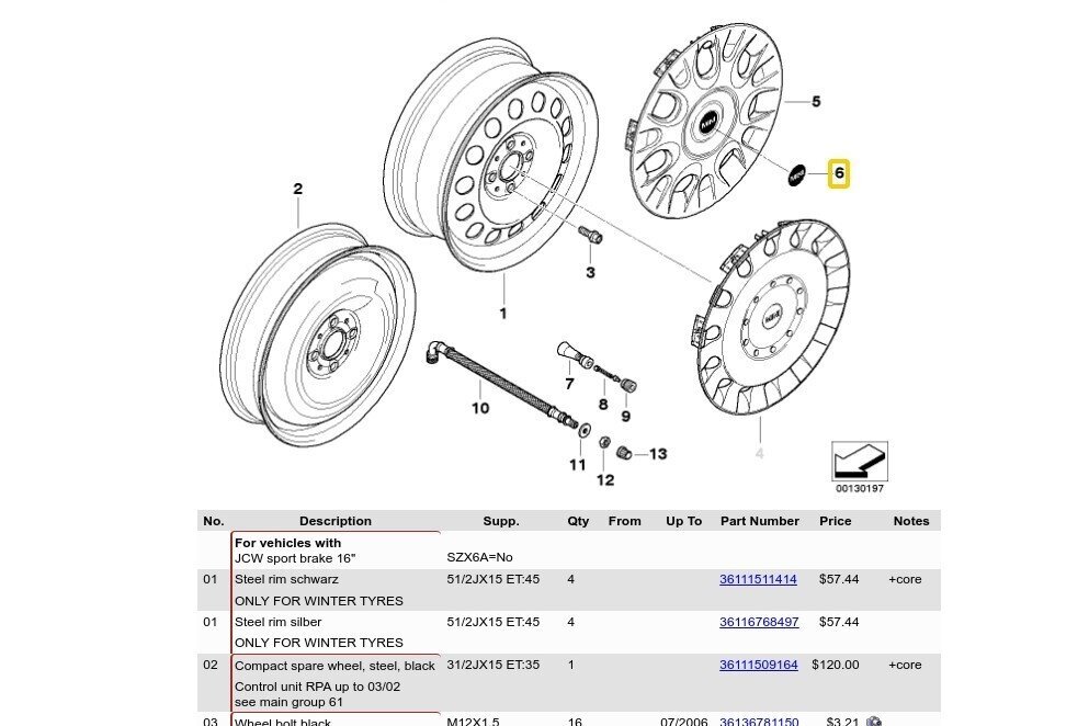 MINI sakausējuma riteņu diska centrālais rumbas vāciņš ar uzlīmi 6758687 Jauns oriģināls цена и информация | Auto piederumi | 220.lv