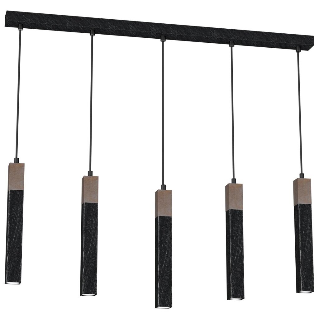 Piekaramā lampa Milagro SOLO SAWN BLACK / PATINATED WOOD 5x mini GU10 цена и информация | Lustras | 220.lv