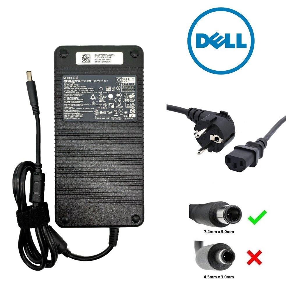 Dell maiņstrāvas adapteris 330 W 16,9 A ar ES datora kabeli цена и информация | Lādētāji portatīvajiem datoriem | 220.lv