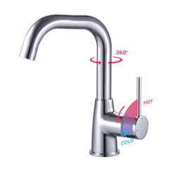 Смеситель воды HOGART ALTO M для кухни и ванной комнаты, однорычажный смеситель, поворотный на 360° излив цена и информация | Смесители | 220.lv