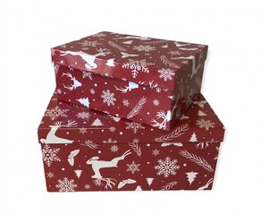 Dāvanu kastīte 35 x 28 x 15,5 cm, Nr10, krāsa: tumši sarkana (115402) 7210 cena un informācija | Ziemassvētku dekorācijas | 220.lv