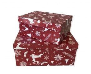Коробка для подарков 23 х 16 х 9.5 см, Nr4, цвет: тёмно-красный (115402) 7159 цена и информация | Рождественские украшения | 220.lv