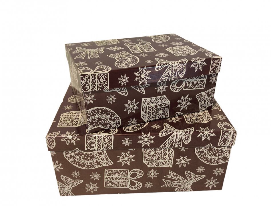 Dāvanu kastīte 27 x 20 x 11,5 cm, Nr6, krāsa: sarkanbrūns (115303) 7067 cena un informācija | Ziemassvētku dekorācijas | 220.lv