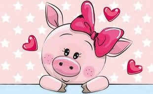 Dimantu mozaīkas komplekts uz rāmja TM Varvikas - Piggy in Love LC007e 20x30 cm цена и информация | Алмазная мозаика | 220.lv